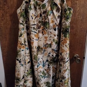 Size 18 Dressbarn A frame dress with yellow, blue, green, and tan flowers